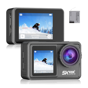 Impermeable táctil doble pantalla Wifi Full Hd 5K 30fps Selfie Video deporte acción Cámara casco motocicleta deporte Vlog Ausek Pro - Product Image 1