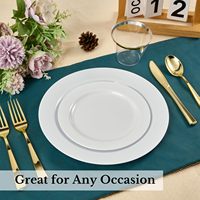 100 Assiettes jetables en plastique blanc de qualité supérieure de 10 pouces, idéales pour les fêtes, les mariages et les anniversaires