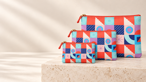 Bolsa con Cierre de Patrón Geométrico Personalizado, Tamaño Mediano, Textil de Moda, Uso Diario, 3 Piezas, Lona 100% RPET, MOQ Bajo - Product Image 2