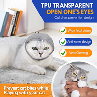 Collier de récupération respirant pour chat, anti-léchage et anti-griffures, cône de protection, vision claire, collier souple et réglable pour animaux de compagnie, chapeau respirant