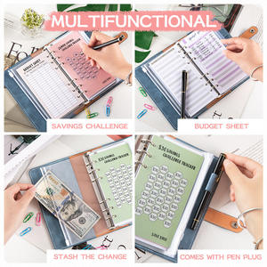 Spiral A6 Budget Planner Binder <span class=keywords><strong>Outil</strong></span> de gestion efficace pour le bureau à domicile Paramètres professionnels Durable PU Leather Loose-leaf - Product Image 4