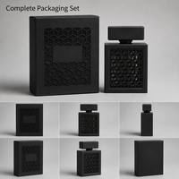 Flacon de parfum minimaliste noir à motif nid d'abeille 100 ml, flacon pulvérisateur en verre vide pour emballage de parfum haut de gamme