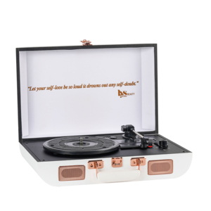 Tourne-disque portable haut de gamme pour disques vinyles avec son stéréo HIFI pour connexion, certifié CE - Product Image 1