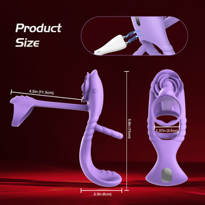 Popolare Vibratore Maschile Telecomandato in Silicone Impermeabile <span class=keywords><strong>per</strong></span> Coppie, Stimolazione Clitoridea con 10 Frequenze e Vibrazione Ritardata - Product Image 2