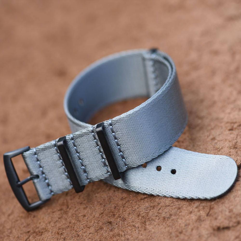 Midland Waterproof One-Piece Watch Band 20mm 22mm Thickening Square Ring Luxury Nylon Strap Breathable Fabric Stainless Steel