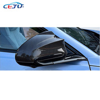 2 pièces Coques de rétroviseurs latéraux en ABS noir brillant et aspect fibre de carbone pour BYD Seal