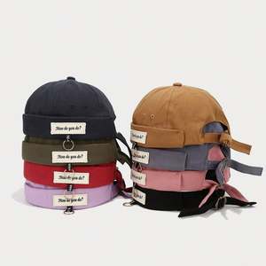 Gorras Deportivas Retro sin Visera para Mujer, Versión Coreana, con Anillo de Hierro y Letras, Gorra Docker de Moda Hip Hop para Hombre y Mujer - Product Image 1