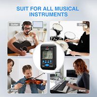 Métronome numérique rechargeable LEKATO avec écran LCD mini, batterie électronique avec 10 sons de battements, clip de voix humaine, volume réglable