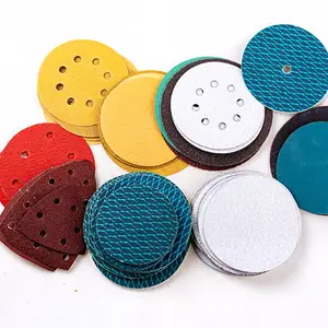 125mm 5 Inch 8 Holes Hook and Loop Color Round Sanding Disc Sand Paper Abrasives For Metal Automotive Wood Ceramic Polish