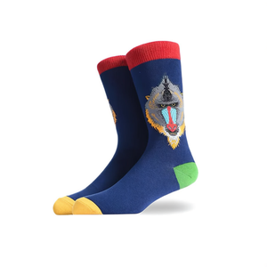 Calcetines de Media Pantorrilla para Hombre, Tallas 40-45, Diseño Blue Monkey, Uso Casual - Product Image 1