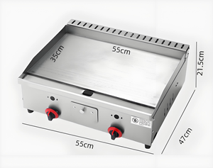 Kommerzieller Tragbarer Tischgrill mit 2 Brennern Kleiner Gas-BBQ-Grill für Outdoor-Camping Gasgrillplatte für Reisen - Product Image 4