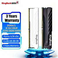 Nueva Memoria RAM DDR4 KingBank para Ordenador de Escritorio, 8/16GB 3200/3600/6000MHz CL16-18-30-36 Chip Intel XMP 2.0/AMD EXPO, Disponible en Stock