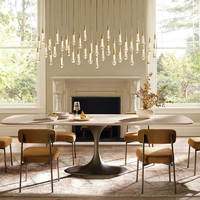 Lustre moderne et simple de 36,75 cm de largeur avec 12 lumières, design goutte de pluie, pour escalier, restaurant, bar, banquet de mariage, éclairage en forme de goutte d'eau