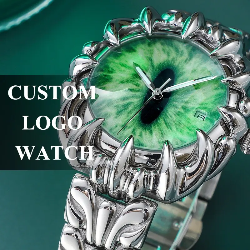 Nuevo diseño OEM Strange Twisted Claw único reloj de pulsera de lujo de acero inoxidable con logotipo personalizado relojes de cuarzo para hombres al por mayor