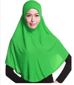 New Design Women Muslim Hot-selling Tudung Instant Plain Soft 1 piece Hijab Islam long Hijab Scarf