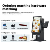 Kiosques de commande en libre-service de 15,6/21,5 pouces avec terminal Android 11, imprimante de reçus et scanner pour restaurants et commerces de détail