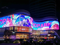 Écran d'affichage LED flexible transparent, mur vidéo LED transparent pour la publicité sur vitrine