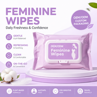 Tisu Pembersih Kewanitaan OEM/ODM Bahan Katun PH Seimbang Hipoalergenik untuk Perawatan Intim Harga Pabrik Label Pribadi