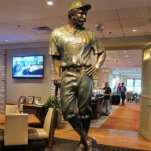Légendaire étoile de baseball <span class=keywords><strong>Jackie</strong></span> <span class=keywords><strong>Robinson</strong></span> Sculpture en bronze Statue en métal repère - Product Image 5