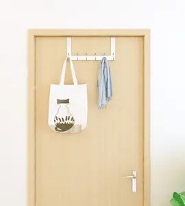 6 Hooks Folding Hanging towel rack Folding Over The Door With 5 Hooks Foldable Handbag Hooks