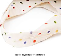 Tas Tote Kanvas Polkadot Tanpa Struktur Desain Lipat Tali Bahu Kapasitas Besar Kantong Dalam Tanpa Penutup Untuk Belanja