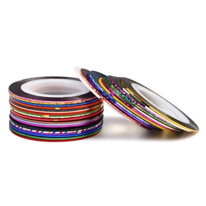 Pegatinas de <span class=keywords><strong>uñas</strong></span> de hilo dorado de 0,7mm al por mayor, pegatinas de Línea Plateada, cintas adhesivas rosas pintadas para decoración de <span class=keywords><strong>uñas</strong></span> - Product Image 3