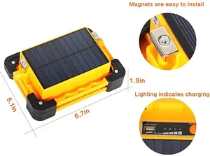2026 New 30W Rechargeable <b>LED</b> Portable Work <b>Light</b> Aluminum Die Casting Solar Emergency <b>Workshop</b> Camping Garden Yard Road Hotel H - Product Image 4