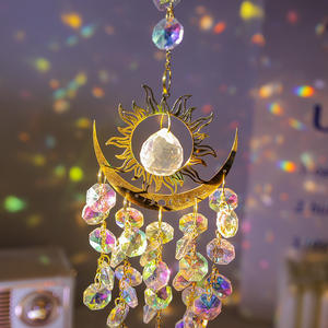 เครื่องดักฝันคริสตัล โมบายลมตกแต่ง ดีไซน์ดวงตา ดวงอาทิตย์ ดวงจันทร์ ขายส่ง - Product Image 3