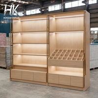 Anpassbare Umweltfreundliche Langlebige Vitrinen Gebogene Wellenförmige Pastellrosa Gerippte Theken-LED-Wanddisplay-Einheit für Boutiquen
