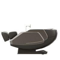 Fauteuil de massage 4D de luxe à gravité zéro avec rail flexible, commande vocale IA, rouleaux chauffants pour les pieds, inclinable électrique, bien-être à domicile, acier inoxydable