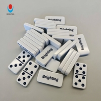 Jeu de dominos en mélamine personnalisé de haute qualité avec logo, articles promotionnels durables pour le jeu de dominos chinois