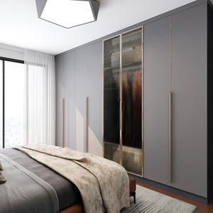 Armadio NICOCABINET in Stile Contemporaneo Personalizzabile Colore Grigio Tortora con Cassetti e Ante a Chiusura Morbida - Product Image 3