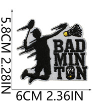 Écussons brodés personnalisés pour club de badminton, design d'usine, haute qualité, vente en gros, écussons thermocollants pour accessoires vestimentaires d'athlètes