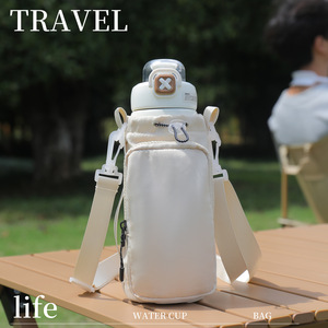 Sac isotherme pour bouteille d'eau d'extérieur, housse de tasse portable étanche avec poche pour téléphone, pour le sport et les voyages - Product Image 2