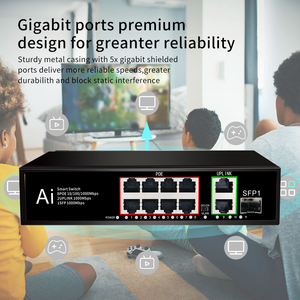 8 + <span class=keywords><strong>2</strong></span> 1 Volledige Gigabit Kuwfi Switch Uplink Sfp Poort Ethernet 2K Switch Indoor Draadloze Netwerkswitch Voor Cctv Camera Gebruik - Product Image 5