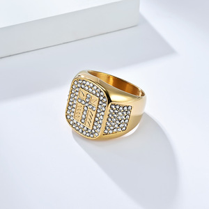 Trendy Stainless Steel <b>Ring</b> in Silver & <b>Gold</b> with CZ Zircon & Diamond <b>Ring</b> Wedding Engagement Party Gift - Product Image 2
