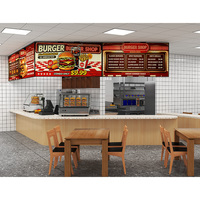 Solution de conception 3D pour aménagement de cuisine de restaurant commercial et équipement de restauration pour projet de boutique de hamburgers et poulet frit