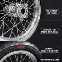 Ensemble de pneus tout-terrain complets de 17 pouces 100/80-17 130/70-17 pour Sur-Ron Ultra Bee Talaria MX5 MX4 Motocross électrique E Moto