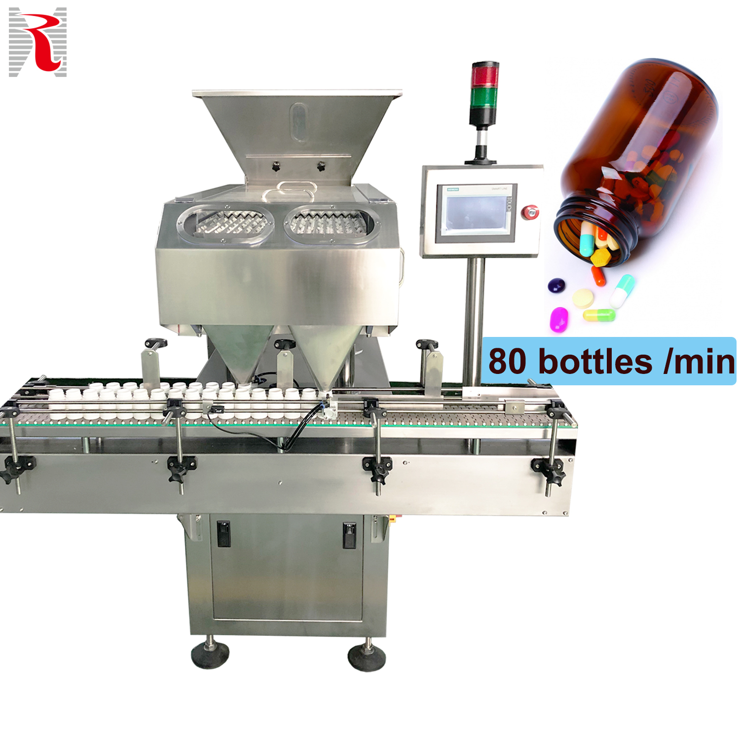 16 каналов 20-80 бутылок/мин Автоматический подсчет капсул таблетки и машина для розлива бутылок