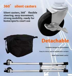 TuoLian Durable pliant Pickleball chariot de rangement en alliage d'aluminium pour enfants adultes Mobile Portable entraînement balle panier - Product Image 5