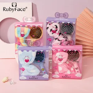 Распродажа от фабрики RubyFace, компактная портативная маленькая расческа для волос с лентой для волос, аксессуары для женщин и детей