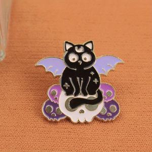 เข็มกลัดเคลือบรูปค้างคาว-แมวสุดเท่สำหรับคนรักแบบกอธิคและแมวเหมาะอย่างยิ่งสำหรับการเพิ่มบรรยากาศสุดล้ำ - Product Image 3