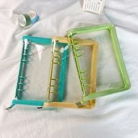 Carpeta A6 Recargable con 6 Anillas, Transparente, de PVC Suave, con Cierre, para Papel de Relleno, Organizador de Archivos Personales, Planificador