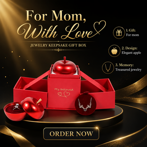 Luxe op maat gemaakte kerst appelvormige sieradendoosjeset met fluwelen voering, ringhouder en kerstpapierverpakking - Product Image 1
