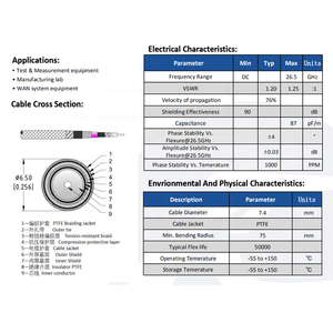 Câble coaxial RF à phase stable haute performance série EPL26, DC 26,5 GHz, 3,5 mm, assemblage de câble de <span class=keywords><strong>test</strong></span> de précision flexible avec blindage - Product Image 4