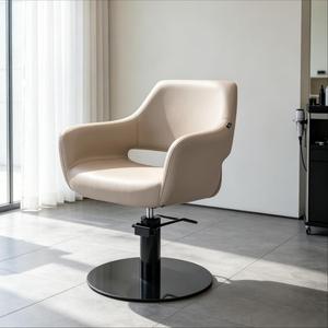 Poltrona da <span class=keywords><strong>Parrucchiere</strong></span> Color Cuoio per Salone di Bellezza, Sedia per Taglio Capelli da Barbiere - Product Image 1