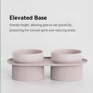 Cuencos elevados de cerámica para comida y agua para perros y gatos, protector de cuello de pie alto, lavabo para gatos, juego de cuencos elevados dobles antideslizantes - Product Image 3