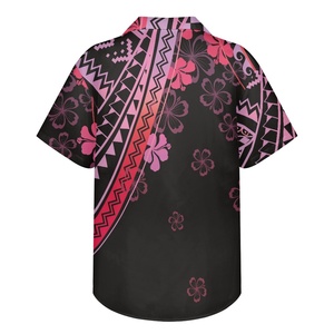 Ultima stampa personalizzata camicia da uomo Casual rosa Samoa polinesiano stampa tribale camicie firmate per gli uomini 2024 all'ingrosso oversize formale - Product Image 3