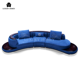 Ensemble de canapés de luxe pour hôtel, villa, club, canapé en tissu velours, sectionnels, demi-rond, bleu, meubles de maison, salon, canapé en cuir moderne - Product Image 6