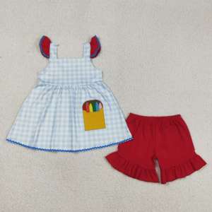 BSSO1795 RTS Boutique Conjunto de ropa de verano para bebé niño con estampado de pato camuflado, conjunto al por mayor - Product Image 3